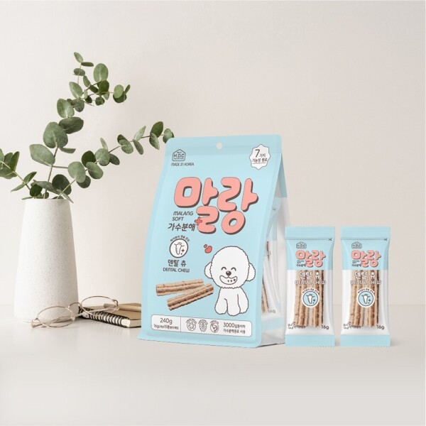 아르깡시엘,아스쿠 말랑 가수분해 덴탈츄 강아지껌 15개입